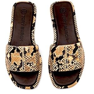 Tory Burch Doublet Sport Slide-Stamped Snake Printed